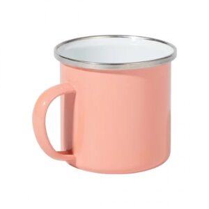 Taza 360ml Esmaltado Glossy Coral