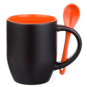 Taza 325ml Magica con interior y asa naranja