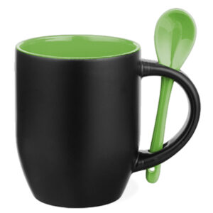 Taza 325ml Magica con interior y cuchara manzana